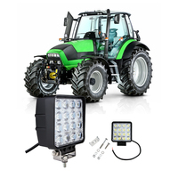 Homologation ECE R10, lampe de travail LED 48W pour tracteur agricole, lampe de travail LED carrée de 4,3 pouces