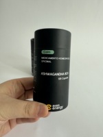 100% Tube de papier en gros biodégradable pour bouteille avec Eva cylindre paquet de papier récipient de parfum avec Gap Matte Black Box