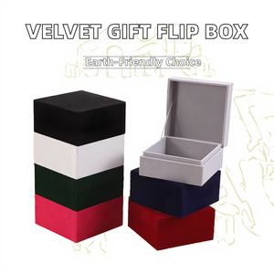 Solid-color Velvet Eco-Friendly Rigid Flip Cover Souvenir Gift <b>Box</b> Festival Gift <b>Box</b> Cosmetic Packaging <b>Box</b> Wedding Candy <b>Box</b> - Product Image 2