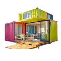 Maisonnette portable à 2 étages, structure en acier léger détachable de 20 pieds, maison préfabriquée modulaire en conteneur, salon moderne