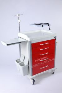 Chariot médical mobile d'<span class=keywords><strong>urgence</strong></span> pour patients, chariot d'infirmière, chariot médical en ABS pour hôpital, marque Hochey Medical - Product Image 2