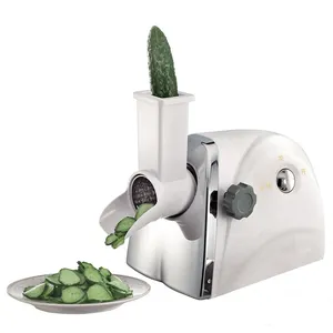 Electric Slicing Shredder Machine Cucumber Carrot Shredder Manual Vegetable Cutter Steel Cheese Grater With Container And Lid