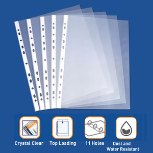 Protège-feuilles transparents en <span class=keywords><strong>polypropylène</strong></span> de haute qualité Foska A4 FC, format lettre et format légal, pour <span class=keywords><strong>classeur</strong></span> à 2, 3 ou 4 anneaux avec 11 trous - Product Image 2