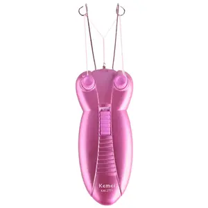 Epilator elektrik wanita Kemei 2777 benang katun wajah kupu-kupu Epilator mesin penghilang rambut wajah wanita