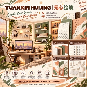 แผ่นเพ็กบอร์ดพิมพ์ลายตามสั่งพร้อมช่องรูปวงรีสำหรับผู้จัดจำหน่ายอุปกรณ์<span class=keywords><strong>จัด</strong></span>ระเบียบผนังแบบกำหนดเอง ตะขอ ถัง ชั้นวาง และถาดแบบโมดูลาร์ - Product Image 6