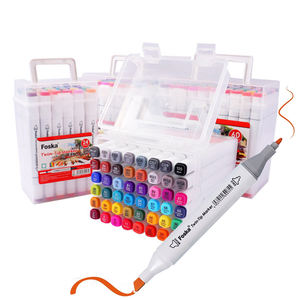 Ensemble de stylos marqueurs à encre à <span class=keywords><strong>alcool</strong></span> à double pointe 24/36/48/60 couleurs, pointe fine, <span class=keywords><strong>dessin</strong></span>, croquis, <span class=keywords><strong>crayon</strong></span>, matière plastique - Product Image 1