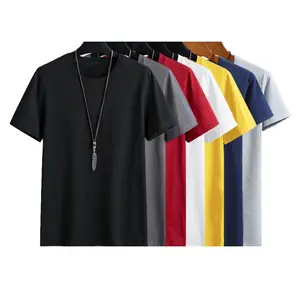 Wholesale High Quality Mens Blank camisas modal tshirt printing Custom Plain t-shirt Logo Printed Black t shirts