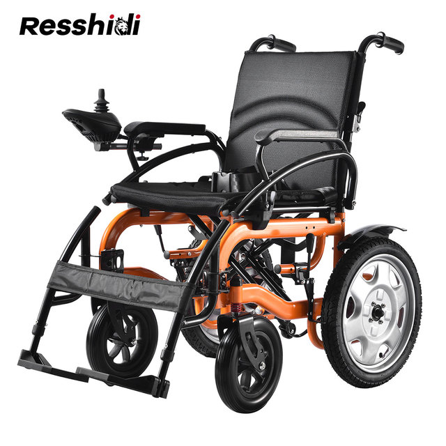 Factory Lightweight Carbon Steel Power Smart All Terrain Travel Motor Foldable Design Folding Electric Wheelchair for Adults
