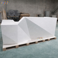 Bureau de réception blanc de luxe sur mesure en Corian, style moderne, pour salon de beauté, spa, hôtel, cabinet dentaire