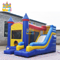 Combo château gonflable et toboggan pour tous âges, PVC pro 0,55 mm, haute résistance, conforme EN14960, durable