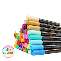 Stylos marqueurs à peinture acrylique personnalisés, encre à base d'eau, ensemble de 12/24/36 couleurs, marqueur artistique double face