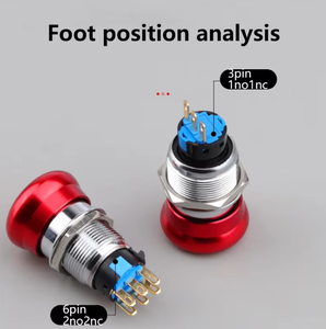 16/19/22 مفتاح SPST من الفولاذ المقاوم للصدأ مقاوم للماء يبدأ فطر الطوارئ إيقاف مستوى IP65 1NO1NC /2NO2NC - Product Image 5