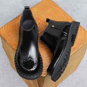 Zapatos Casuales de Negocios con Punta en Pico de Cuero Genuino al por Mayor, Zapatos Británicos de Otoño para Hombre, Transpirables y Ligeros - Product Image 3