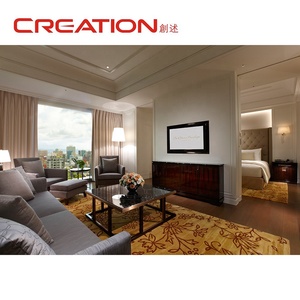 Boutique Hotel möbel Diamant genähtes Kingsize-Bett aus Leder mit ausziehbarem Sofa für Hotelzimmer - Product Image 6