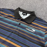 Kaos Oblong Lengan Panjang Ukuran Besar, Rajutan Katun Murni 100% Anti-Susut, Bernapas, 280g, Motif Garis-Garis Street Print