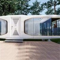 Maison capsule spatiale sur mesure fabriquée en usine, cabane modulaire préfabriquée avec salon et cuisine pour hôtel de luxe, hébergement extérieur 20 pieds