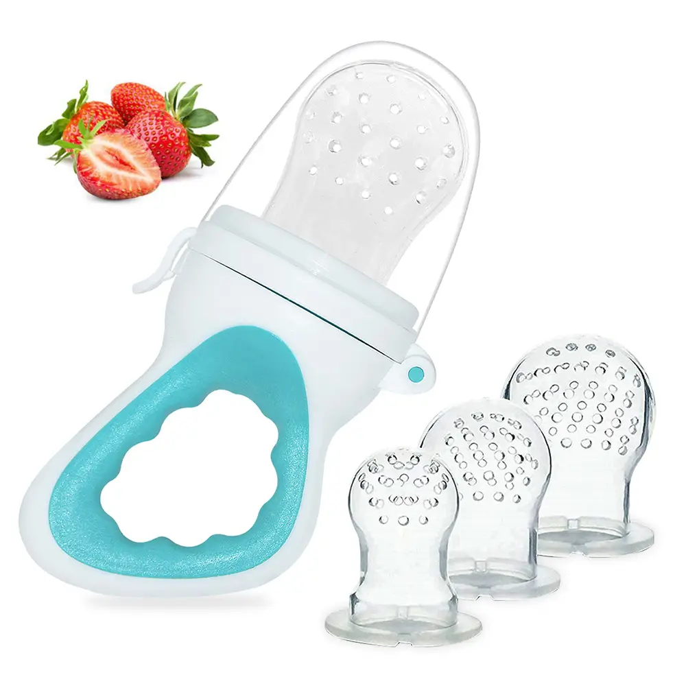 BHD-mordedor de dentición sin BPA para bebé, mordedor de silicona independiente para aprender a alimentar a bebé, chupete de fruta fresca