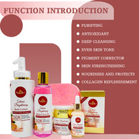 Coffret de Soins Coréens de Luxe les Plus Vendus, Cosmétiques Éclaircissants et Anti-Âge à la Vitamine C, Tomate et Arbutine, pour Peaux Noires
