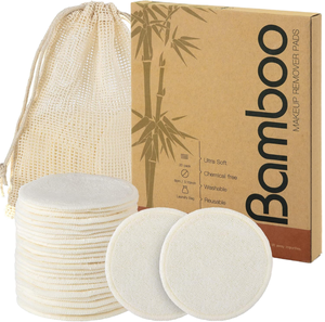 Tampons démaquillants réutilisables en <span class=keywords><strong>coton</strong></span> biologique de <span class=keywords><strong>bambou</strong></span> Meanlove à 2 couches, lavables pour le nettoyage - Product Image 4