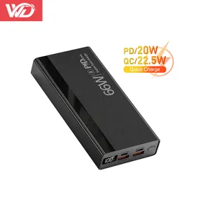 Power Bank pengisi daya baterai eksternal 20000mAh 66W PD 20W, Output kapasitas besar 30000mAh cepat untuk iPhone 13 14 Samsung Xiaomi