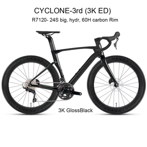Bicicleta de Carretera <span class=keywords><strong>Twitter</strong></span> CYCLONE-3rd 700C de Carbono Completo con Transmisión Hidráulica R7120 de 24 Velocidades y Juego de Ruedas de Carbono 60H para Carreras - Product Image 1