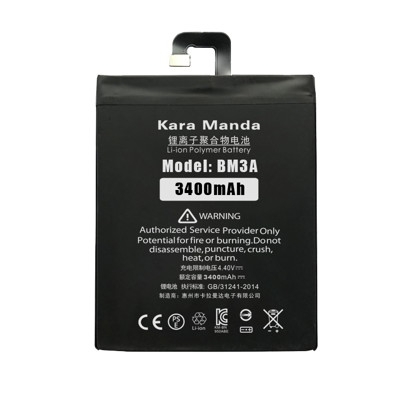 Grade AAA Rechargeable BatteriesBM3A for Xiaomi Mi Note 3 Battery Replacement 3400mAh Cell Phone Battery
