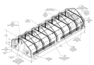 ชุดเรือนกระจกแบบอุโมงค์สูงบ้านสีเขียวมืดสำหรับเห็ดระยะเดียว - Product Image 2