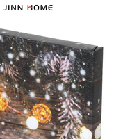 LED Wooden Christmas Wall Art Poster Photo Frame UV Printed Canvas for Christmas Decorations