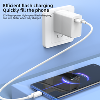 Pengisi Daya Cepat Turbo PD/QC3.0 67W EU Plug untuk Redmi K40/K50 dan Lainnya |   Mendukung Ponsel/Tablet Smart Watch dan Earphone |   OVP/OCP