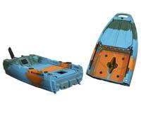 Kayak de pêche modulaire à pédales Sit on Top, kayak démontable en deux parties avec plusieurs porte-cannes pour la pêche au bar