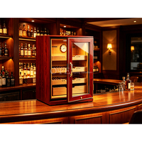 Humidor à cigares en bois grand format avec vitrine et serrure, présentoir de rangement, vente chaude