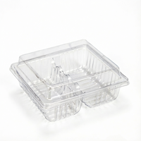 Boîte d'emballage en plastique rectangulaire personnalisée de qualité alimentaire pour en-cas, pain, desserts, sushis, gâteaux