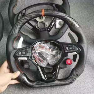 Volant en fibre de carbone et suède pour <span class=keywords><strong>Volkswagen</strong></span> <span class=keywords><strong>Golf</strong></span> <span class=keywords><strong>7</strong></span> <span class=keywords><strong>7</strong></span>.5 GTI GTD <span class=keywords><strong>GTE</strong></span> R 2013-2020 Polo GTI Tiguan Passat DSG - Product Image 2