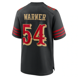 Maillot de football américain personnalisé brodé pour homme, respirant, grandes tailles, avec nom et logo personnalisables, vierge, San Francisco, en polyester - Product Image 4