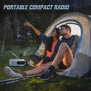 Factory Solar Hand Crank AM FM SW Radio Portable 2000mAh Power Bank SOS Alarm <b>LED</b> Torch ABS Radio for Outdoor Camping Charger - Product Image 3