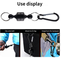 Mousqueton multifonctionnel portable avec boucle magnétique puissante et sangle anti-perte pour la pêche en plein air et l'alpinisme, en plastique