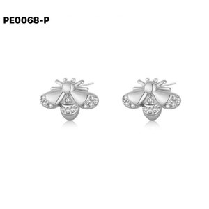 ต่างหูแฟชั่นประดับเซอร์โคเนียสตั๊ด PE0068 สำหรับผู้หญิงเครื่องประดับคุณภาพสูง - Product Image 1