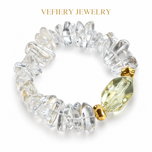 Wholesale Irregular Clear Quartz Citrine Beaded <b>Bracelet</b> Natural Gemstone Stretch Jewelry <b>for</b> <b>Women</b> OEM Custom - Product Image 1