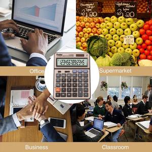 Calculadora de Escritorio Grande con Pantalla LCD FOSKA, Base Antideslizante, Alimentación Solar y por Batería para Uso Continuo y Computación Diaria - Product Image 6