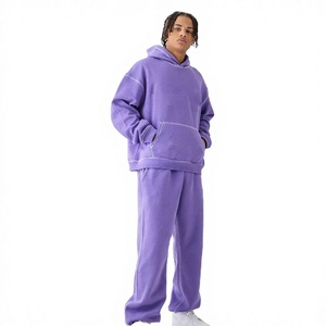 Conjunto Deportivo Premium de Dos Piezas para Hombre, Talla Grande, Sudadera con Capucha de Felpa Personalizada y Pantalones Deportivos, Venta al Por Mayor - Product Image 1