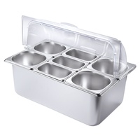 Plateau de présentation de buffet en acier inoxydable double couche, isotherme pour la conservation de la fraîcheur des plats cuisinés, des aliments braisés et de la poudre de glace