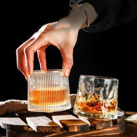 Gelas Tumbler MSH 160ml Desain Putar Populer Bebas Timbal untuk Bar Whisky dan Brandy