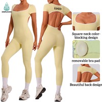 Baju Yoga Wanita Satu Potong, Bahan Spandex/Nylon, Anti-UV, Pengangkat Bokong, Cepat Kering, Peregangan Empat Arah, Laris Manis
