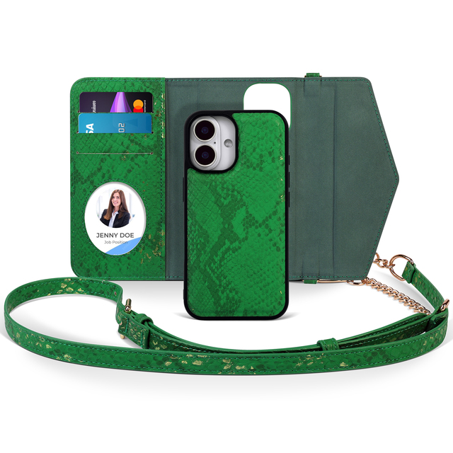 Luxury Magnetic PU Leather 2-in-1 Detachable Wallet Custom Design Crossbody Phone case Bag for iPhone 17 16 15 Pro Max