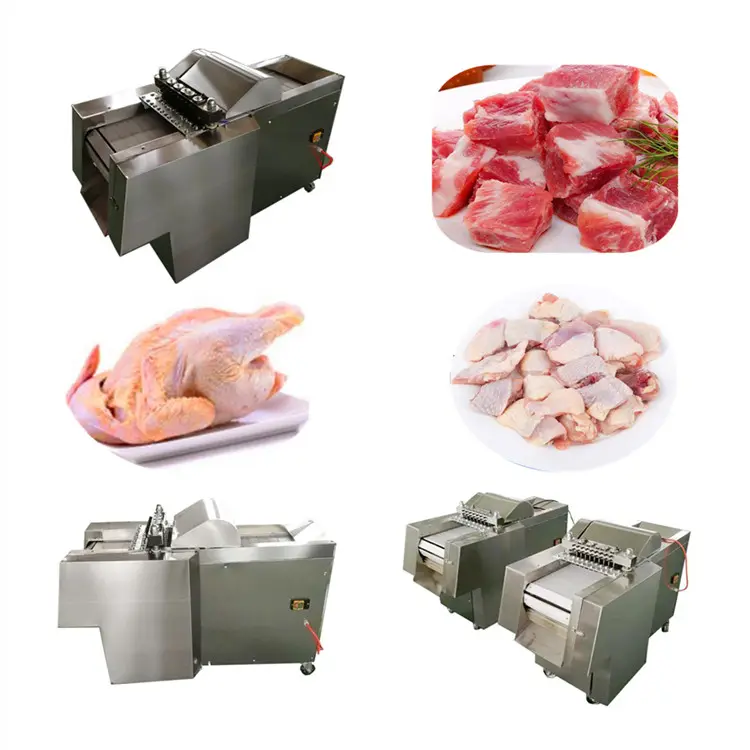 Máquina de corte de cubos de carne para coxas de frango, máquina de corte em cubos de carne com uso longo