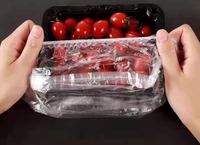 Film alimentaire brillant jetable en PE avec ouverture élastique, épaissi, pour la restauration, la cuisine, le réfrigérateur, la conservation des aliments à la maison