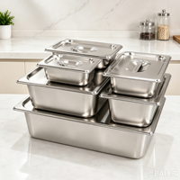 TIANKANG EU-Standard 304 Edelstahl GN-Behälter 1/1 1/2 1/3 1/4 1/6 Größe Kommerzieller Gastronorm-Behälter mit Deckel