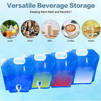 Sac à eau pliable portable de 1L 5L personnalisé imprimé de qualité alimentaire de 4 ou 5 litres, sac de conditionnement de liquides alimentaires et de boissons avec bec verseur
