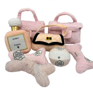 Logo di Design personalizzato Multi marca interattivo per animali domestici giocattolo da masticare peluche osso palla borsa Champagne cane cigolante giocattolo morso accessorio - Product Image 6