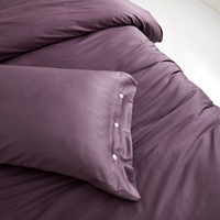 Housse de couette 100% coton cousue écologique Queen King Size couleur unie moderne minimaliste des années 60